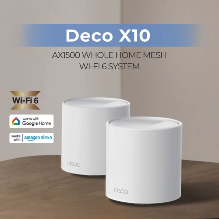 TP-Link Official | Deco X10 AX1500 | Up to 1,500 Mbps Dual Band Whole Home Mesh Smart Access Point WiFi 6 Router