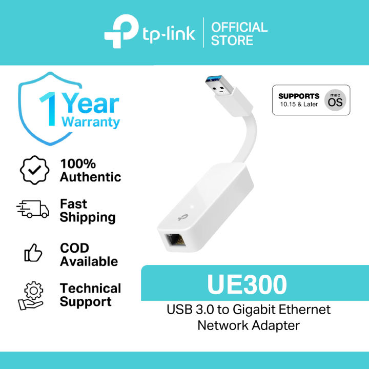 TP-Link Official | UE300 | USB 3.0 Gigabit 1000 Mbps Ethernet Wireless WiFi USB Adapter Receiver Dongle for Laptop Desktop PC