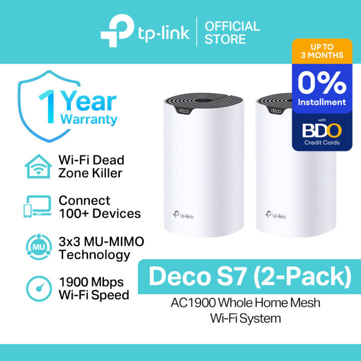 TP-Link Official | Deco S7 AC1900 | Up to 1900 Mbps Whole Home Mesh Smart Access Point WiFi 5 Router